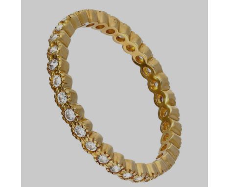 9ct gold full eternity stacking ring, UK M