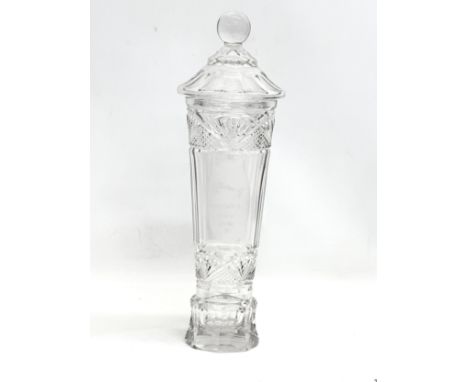Galway Crystal Inspiration Trophy. A 2011 Galway Irish Crystal/Belleek China All Ireland Three Year Old Horse Reserve Champio