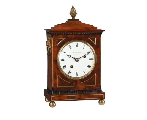 AN INTERESTING REGENCY SMALL BRASS MOUNTED MAHOGANY BRACKET/MANTEL CLOCKWILLIAM HISLOP, LONDON, CIRCA 1825 RE-PURPOSING AN EA