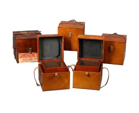 A GROUP OF FIVE MAHOGANY BOXES FOR TWO-DAY MARINE CHRONOMETERS TOGETHER WITH GUARD CASESEX THOMAS MERCER, ST. ALBANS, THIRD Q