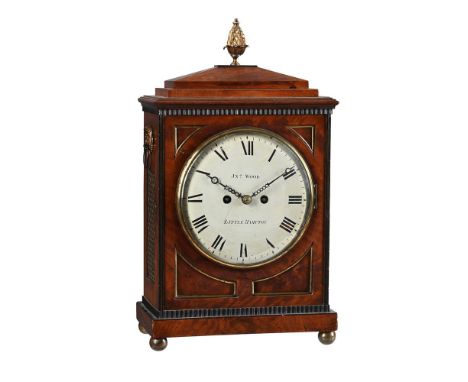 A GEORGE IV BRASS MOUNTED MAHOGANY BRACKET CLOCKTHE DIAL SIGNED FOR JONATHAN WOOD, LITLEHAMPTON, CIRCA 1825With a five pillar