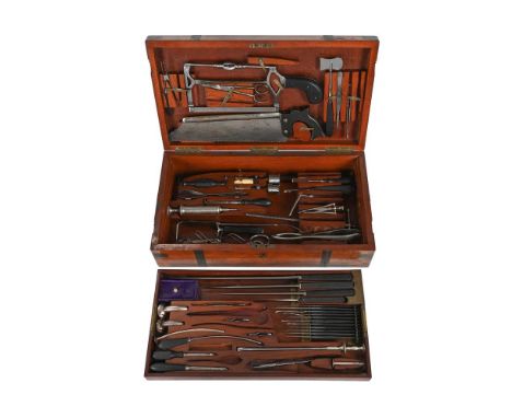 Y&nbspA VICTORIAN BRASS BOUND MAHOGANY CASED COMPOSITE SET OF SURGEON'S INSTRUMENTSVARIOUS MAKERS, THIRD QUARTER OF THE 19th 