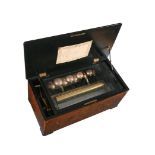 Y A SWISS TULIPWOOD BANDED BURR WALNUT ‘BELLS IN SIGHT’ MUSIC BOX