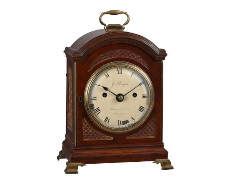 A GEORGE III SMALL BRASS MOUNTED MAHOGANY BRACKET CLOCKJ. PERIGAL, LONDON CIRCA 1800The five pillar twin fusee bell striking 