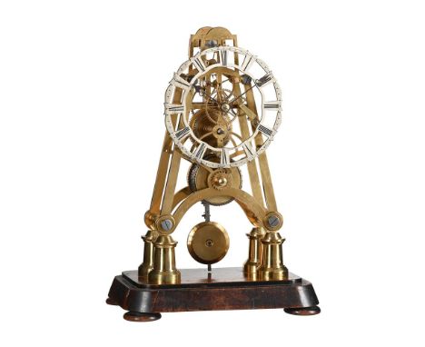 Y&nbspA VICTORIAN BRASS SKELETON TIMEPIECEJ. SMART, ISLINGTON, MID 19th CENTURYThe thick pierced tapered pylon-shaped plates 
