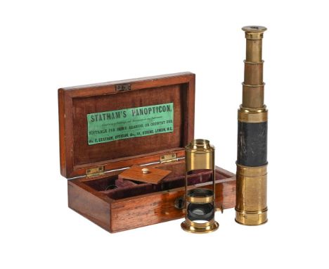 A MAHOGANY CASED 'STATHAM'S PANOPTICAN' COMBINED MICROSCOPE AND TELESCOPE APPERATUSWILLIAM E. STATHAM, LONDON, CIRCA 1875Comp