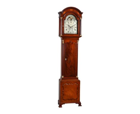 A GEORGE III MAHOGANY EIGHT-DAY LONGCASE CLOCK WITH ROLLING MOONPHASEJAMES WILLIAMS, BATH, LATE 18th CENTURYThe four pillar r