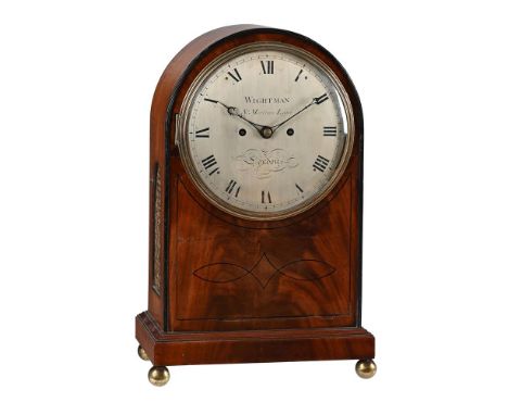 Y&nbspA REGENCY MAHOGANY BRACKET CLOCKWIGHTMAN, LONDON, CIRCA 1815The five pillar twin fusee bell striking movement with geom