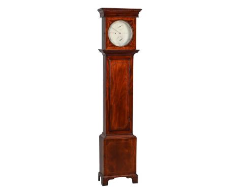 AN INLAID MAHOGANY SMALL LONGCASE REGULATOR TIMEPIECEWILLIAM CROFT, LONDON, 19th CENTURYThe substantial eight-day four column