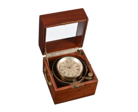 AN EARLY VICTORIAN SMALL TWO-DAY MARINE CHRONOMETER HENRY FRODSHAM, LIVERPOOL, CIRCA 1850 The circular four pillar single cha