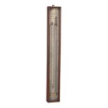 A RARE GEORGE IV MAHOGANY CASED JAMES SIX PATTERN MAXIMUM AND MINIMUM RECORDING THERMOMETER