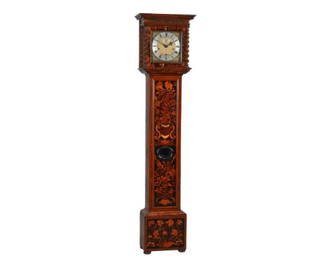 A FINE AND RARE JAMES II MARQUETRY QUARTER-CHIMING MONTH-GOING LONGCASE CLOCK WITH TEN-INCH DIALJOHN EBSWORTH, LONDON, CIRCA 