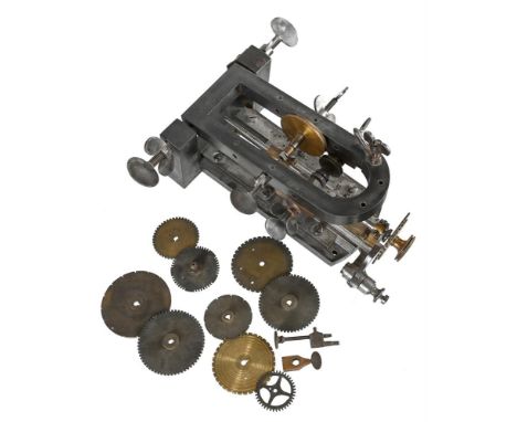 A RARE ENGLISH IRON-FRAMED PINION CUTTING ENGINEUNSIGNED, PROBABLY LANCASHIRE, EARLY TO MID 19th CENTURY The substantial stee