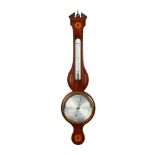 A REGENCY INLAID MAHOGANY MERCURY WHEEL BAROMETER