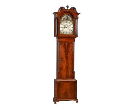 A GEORGE III FIGURED MAHOGANY EIGHT-DAY LONGCASE CLOCK WITH MOONPHASEROBERT LAWSON, LEIGH, CIRCA 1785The four pillar rack and