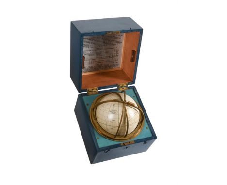 AN ENGLISH 5.5 INCH CELESTIAL NAVIGATIONAL 'STAR' GLOBECARY AND COMPANY, LONDON, CIRCA 1925The sphere applied with twelve gor