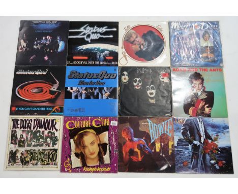 Two boxes of vinyl LP records, with artists including Michael Jackson, Culture Club, Status Quo, Adam and the Ants, Yes, Davi