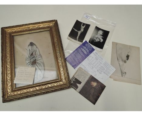 A framed Ballet shoe worn by Rudolph Nureyev in the first performance he gave in England of 'Giselle' Covent Garden 1963, by 
