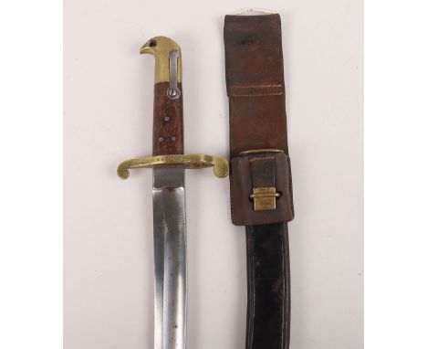Scarce Swedish M-1867 Bayonet for the 12.17mm Remington Rifle, brass pommel and cross guard with muzzle ring. Stamped to the 