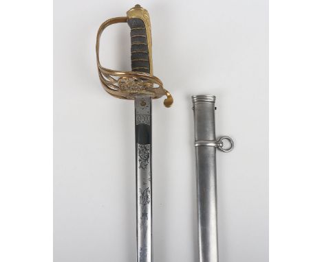 Late Victorian Infantry Officers Sword by Hobson & Sons, 1-3-5 Lexington St. London W, signed blade 84cms etched and polished