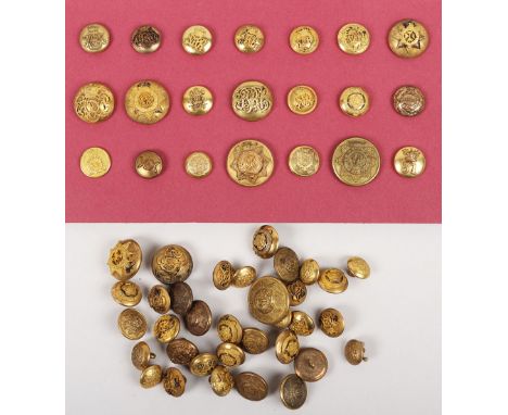 Mufti Buttons, small sizes mounted 4th Kings Own Royal Lancashire Regt, 10th North Lincs, 37th North Hampshire, 67th South Ha