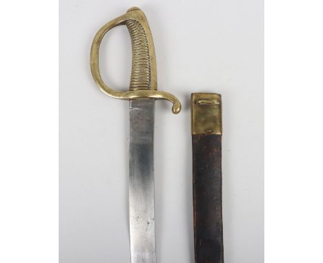 Continental Infantrymans Hanger, curved single edge blade 60cms stamped BERNCASTELL & AINE Co (indistinct), one piece cast br