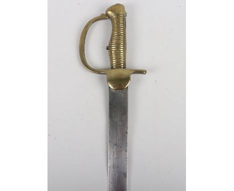 British 2nd Pattern Baker Sword Bayonet, ordnance marked and spine marked ‘Bate’. Brass ribbed grip with knuckle guard and do