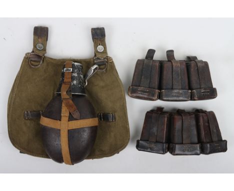 Grouping of WW2 German Combat Equipment for Tropical Theatre of War, M31 bread bag in good, light worn condition. Tropical we