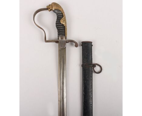 Late WW1 Imperial German Officers Lion Head Sword, interesting example produced in the late war period with miss-match brass 