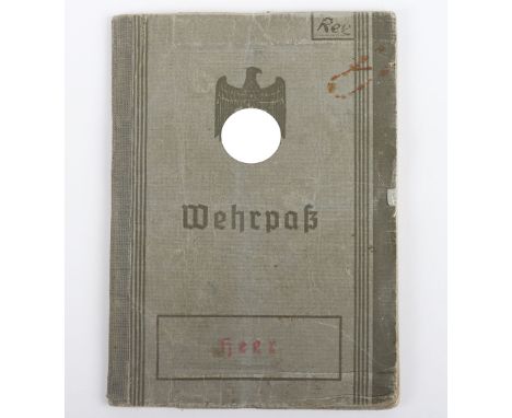 WW2 German Army Wehrpass to Oberleutnant Klaus Reese, France, Belgium, Russia. Pz. Art Reg 14 and later Pz-Brig 101, Reese go