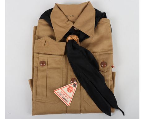 Mint Un-issued Hitler Youth / Deutsche Jungvolk Boys Shirt, super near mint condition example of the brown cotton Hitler Yout