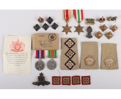 WW2 British North African and Italy Campaign Medal Group of Four to an Officer, consisting of Africa Star medal, Italy Star m