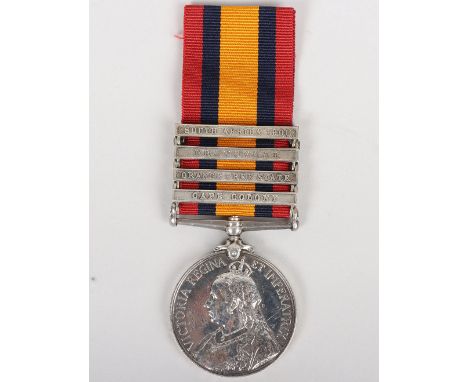 Queens South African Medal to a Compounder of Medicine who Served in the Royal Army Medical Corps, medal with 4 clasps, Cape 