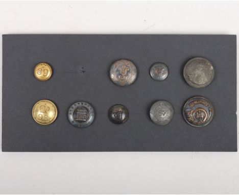 Irish Coatee Buttons (1820-1855), rare and fine examples to the 88th Connaught Rangers, Longford Militia, 100th (The Prince R