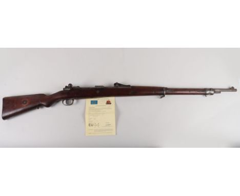 Deactivated Imperial German Gewehr 98 Bolt Action Rifle, manufactured by Spandau, dated 1911. Various acceptance stamps. Orig