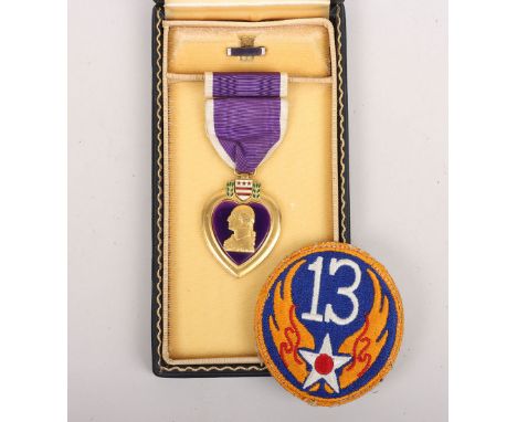 WW2 American Fighter Pilots Casualty Named Purple Heart Medal, fine example with named reverse ‘CARL E. NEWLANDER JR’. Housed