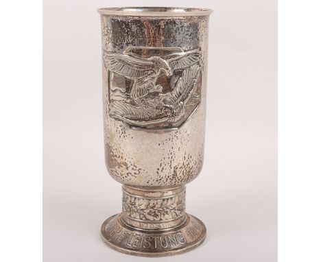 Historically Interesting Luftwaffe Honour Goblet Awarded to Lt. Hasso Mündel, for the Long Range Bombing Mission Against the 