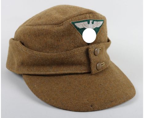 WW2 German SA Wermannschaft M-43 Field Cap, good example constructed from light brown wool with original factory applied silv