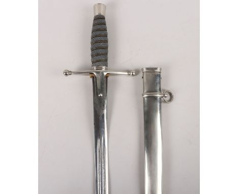 Late Victorian Highland Light Infantry Officers Cross-Hilt Presentation Sword, straight double edge blade 83.5cms by Hobson &