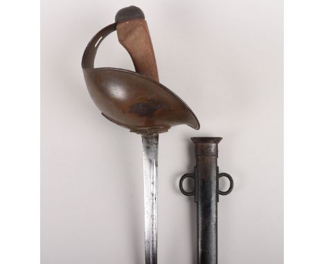 WW1 British 1908 Pattern Cavalry Troopers Sword, regulation blade sharpened for field service stamped P08, issue date 8  (19)