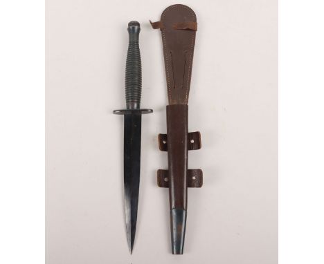 WW2 British 3rd Pattern Fairbairn Sykes (F.S) Commando Knife, marked number 1 on pommel, 2 over broad arrow on the ferrule, r