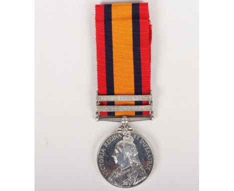 Queens South Africa Medal to the Royal Army Medical Corps, medal with 2 clasps, Cape Colony and Orange Free State, impressed 