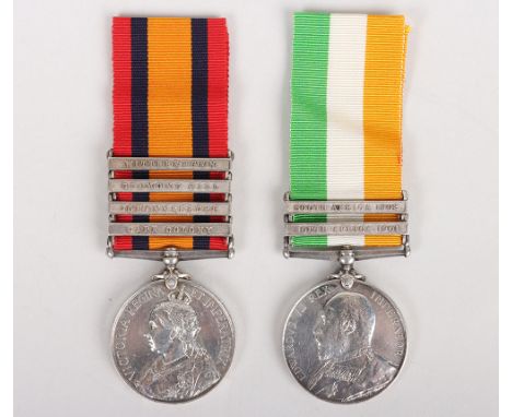 Victorian Boer War Campaign Medal Pair to the Royal Army Medical Corps, Queens South Africa medal with 4 clasps, Cape Colony,