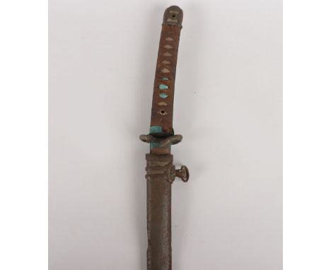 WW2 Battlefield Pickup Battle Damaged Japanese Officers Sword Katana, a poignant relic from the war in the far east during WW