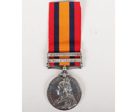 Quens South Africa Medal to the Royal Army Medical Corps, medal with two clasps Cape Colony and Orange Free State, impressed 