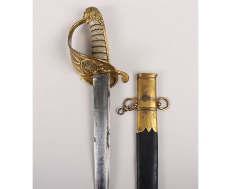 Georgian 1827 Pattern Royal Naval Officers Sword by Prosser, Maker to the King and Royal Family, fine untouched example with 