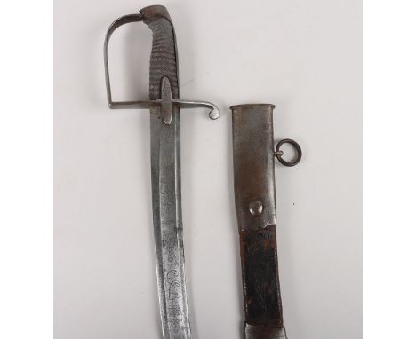 1788 Pattern Light Cavalry Officers Sword, curved single edge blade 88.5cms etched with crowned GR, cavalry officer on rearin