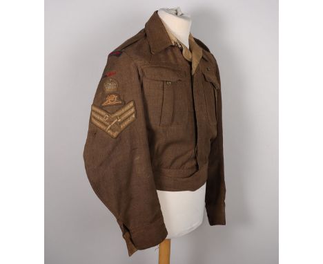 WW2 British Royal Artillery Battle Dress and Indian General Service Medal Set Attributed to Staff Sergeant Eric Leslie Percy 