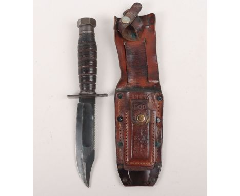American Air Force Pilots Survival Knife by Camillus New York, issued in February 1976, with the sharpening stone in the scab