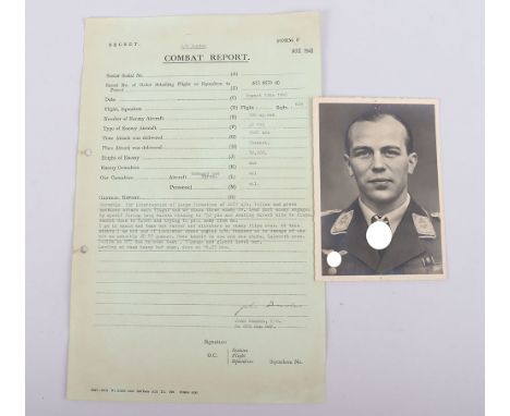 Royal Air Force Battle of Britain Combat Report of Flying Officer John Dundas DFC & Bar 609 Squadron, the printed and typed g